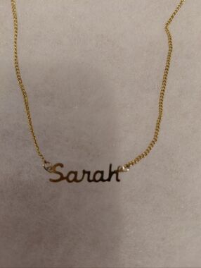 Goldplated Personalized "Sarah" Nameplate Necklace